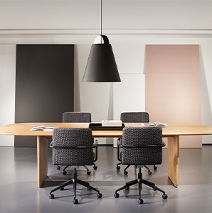 Image of meeting room with seating and large table