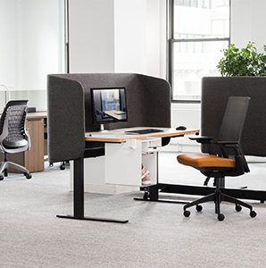 View of individual and private workspace