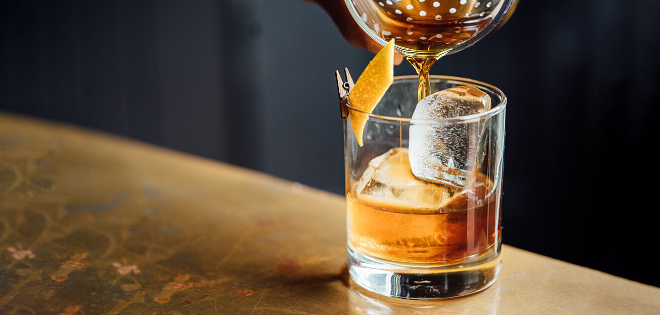 Cocktail being poured